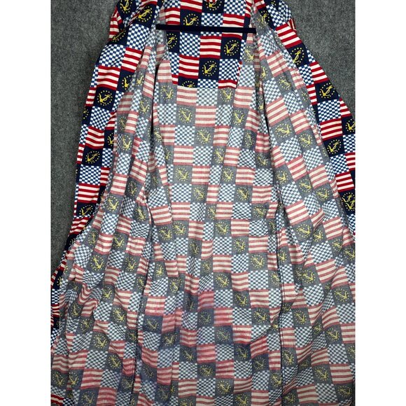 Vintage 90s NAUTICA Mens Nautical Patriotic Cotton Robe O/S American Flag - Picture 3 of 12
